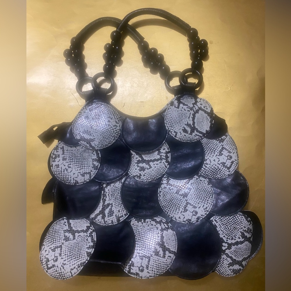 Black and White Patterned Women's Beijo Bag